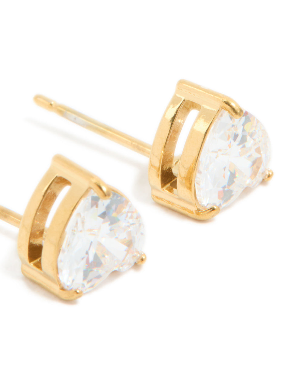 Gold Plated Surgical Steel Heart Prism Stud Earrings