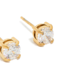 Gold Plated Surgical Steel 5mm Prism Stud Earrings - link has visual effect only