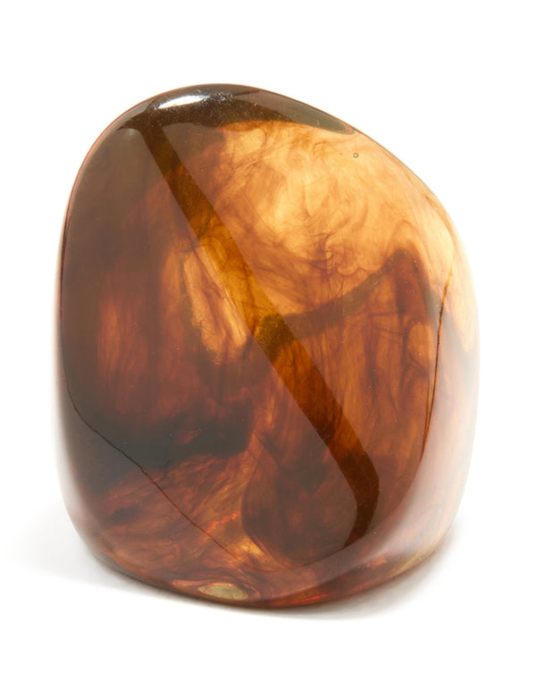 Brown Acrylic Obtuse Large Ring