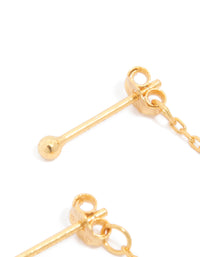 Gold Plated Sterling Silver Cubic Zirconia Chain Stud Earrings - link has visual effect only