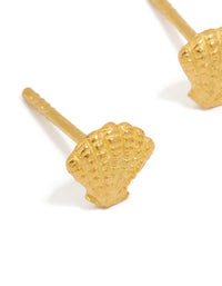 Gold Plated Sterling Silver Shell Earrings - link has visual effect only