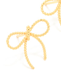 Gold Plated Sterling Silver Large Bow Earrings - link has visual effect only