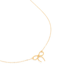 Gold Plated Sterling Silver Large Bow Necklace - link has visual effect only