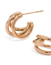 Rose Gold Plated Surgical Steel Double Hoop Earrings - link has visual effect only