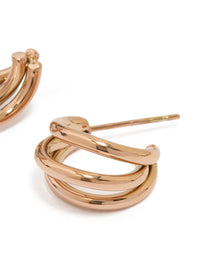 Rose Gold Plated Surgical Steel Double Hoop Earrings - link has visual effect only