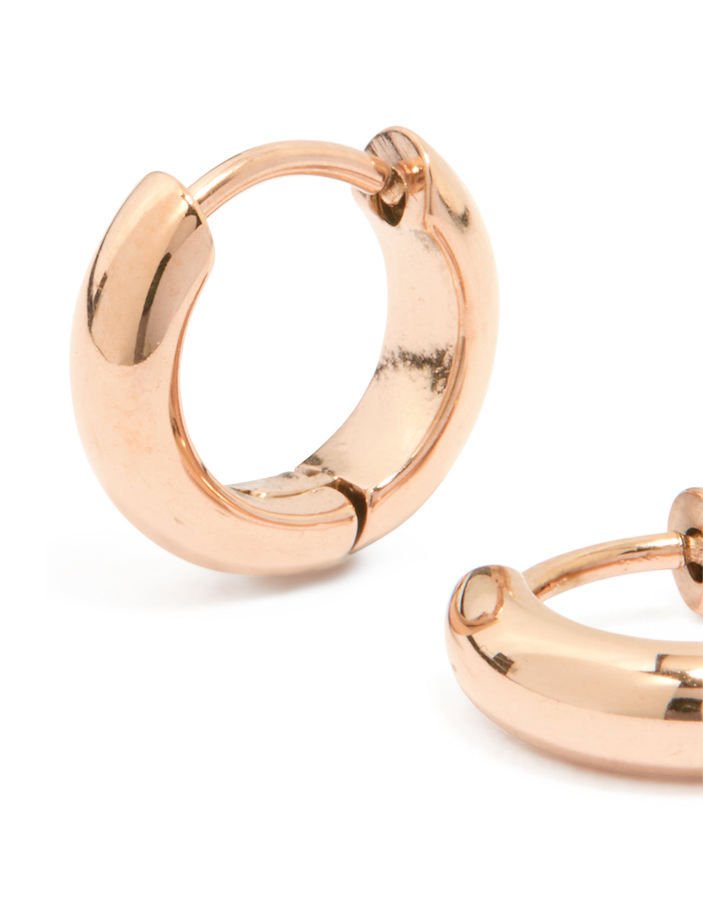 Rose Gold Plated Sterling Silver Chunky Huggie Stud Earrings