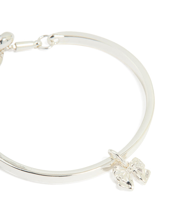 Silver Bow Toggle Bracelet