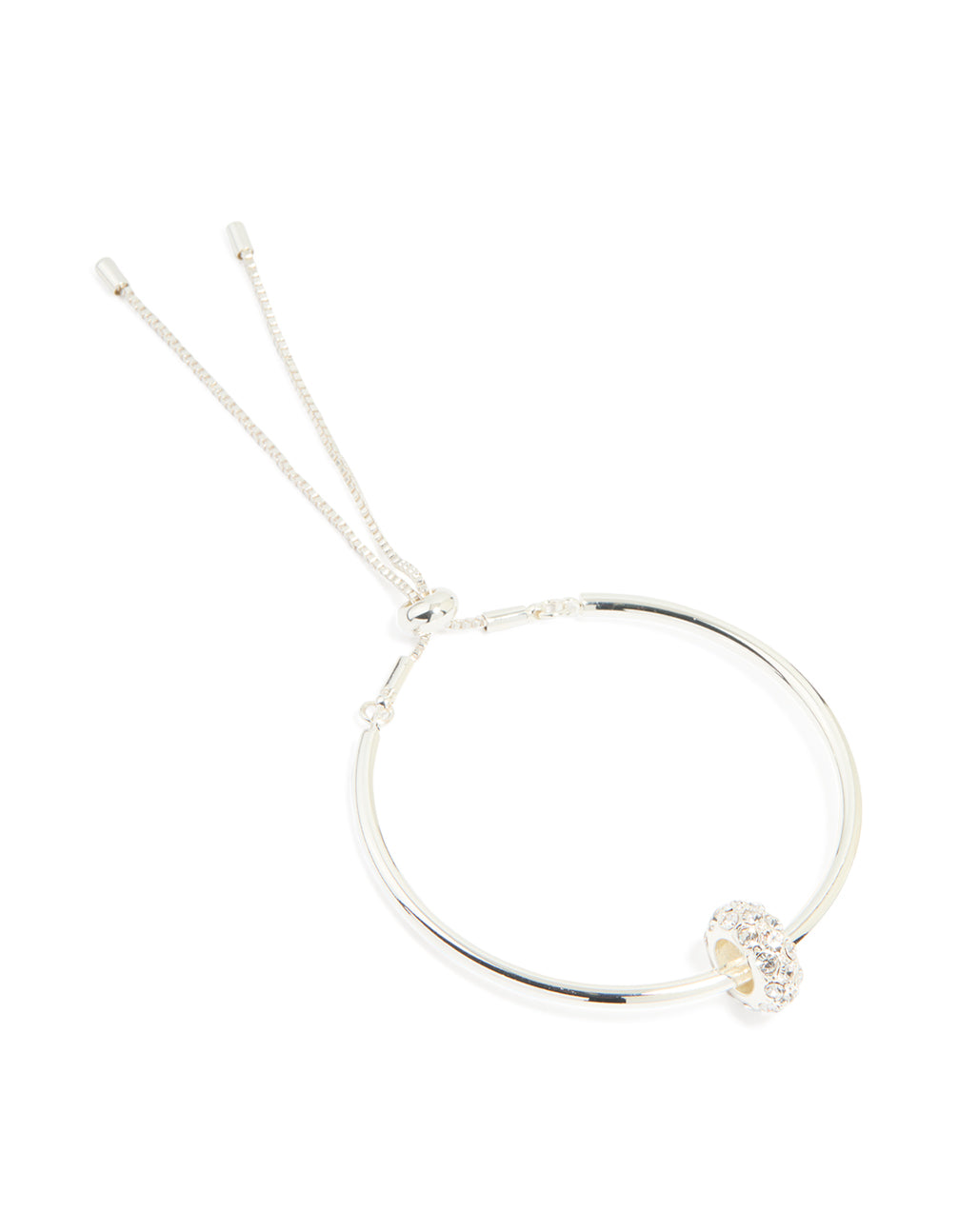 Silver Diamante Rondell Toggle Bracelet