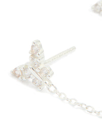 Sterling Silver Chain Double Stud Earrings - link has visual effect only