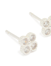 Sterling Silver Cubic Zirconia Mini Flower Stud Earrings - link has visual effect only
