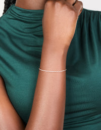 Sterling Silver Twist Link Bracelet - link has visual effect only