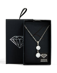 Silver Cubic Zirconia Pendant Necklace - link has visual effect only