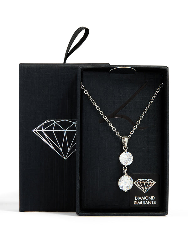 Silver Cubic Zirconia Pendant Necklace