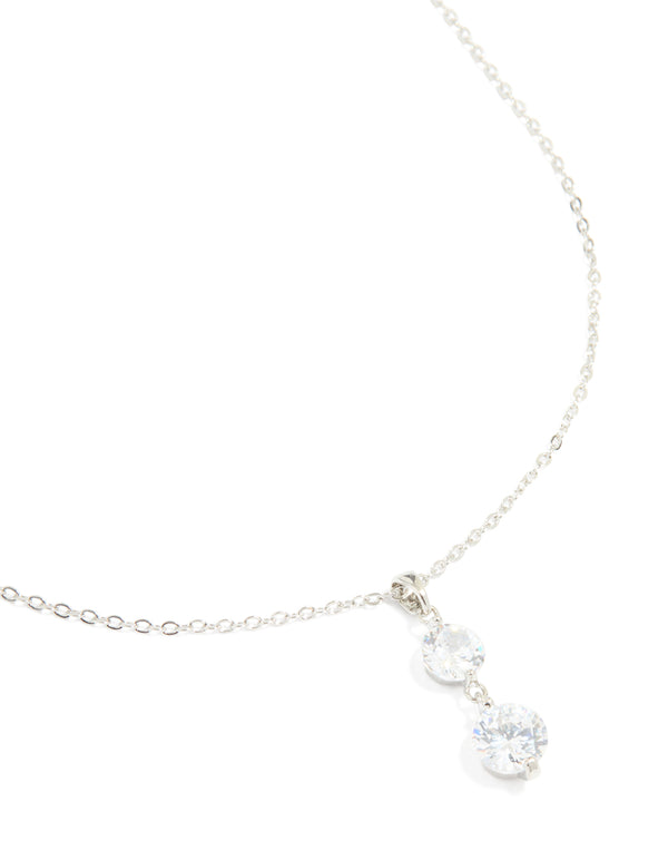 Silver Cubic Zirconia Pendant Necklace