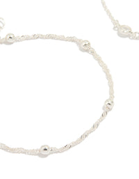 Silver Diamante & Ball Chain Watch 2-Pack Bracelet - link has visual effect only