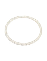 Silver Baguette Cubic Zirconia Tennis Bracelet - link has visual effect only