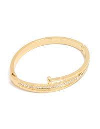 Gold Diamante Nail Hinge Bangle - link has visual effect only