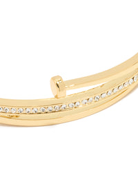 Gold Diamante Nail Hinge Bangle - link has visual effect only