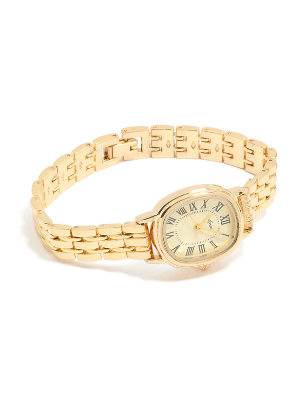 Gold Oval Face Watch