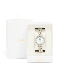 Silver Diamante Round Face Watch - link has visual effect only