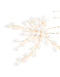 Gold Floral Large Fan Hair Pins 2-Pack - link has visual effect only