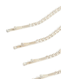 Silver Diamante Hair Clips 4-Pack - link has visual effect only