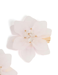 Gold Frosted Flower Hair Clips 2-Pack - link has visual effect only