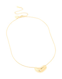 Waterproof Gold Plated Stainless Steel Pebble Pendant Necklace - link has visual effect only
