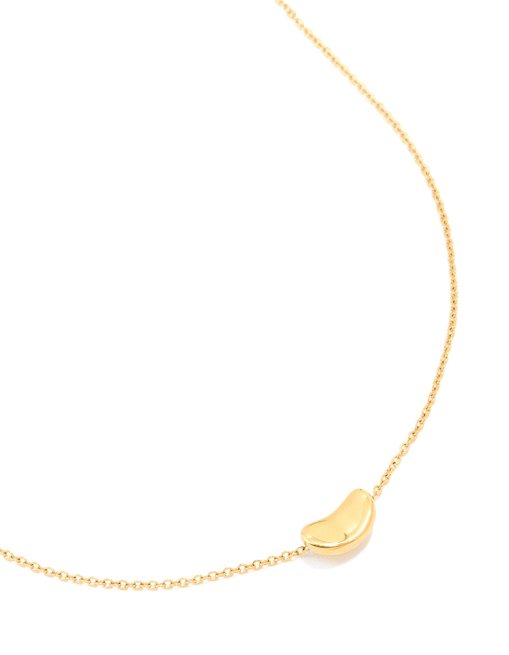 Waterproof Gold Plated Stainless Steel Small Bean Pendant Necklace