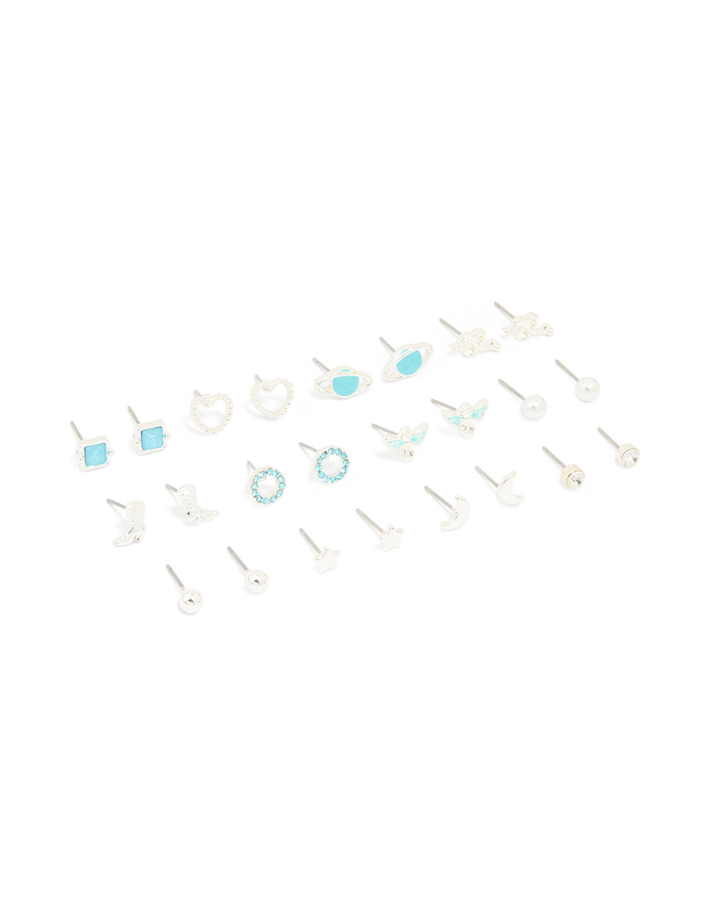 Silver Western Stud Earrings 12-Pack