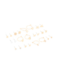 Gold Dragonfly Diamante Earrings 12-Pack - link has visual effect only