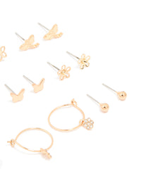 Gold Dragonfly Diamante Earrings 12-Pack - link has visual effect only