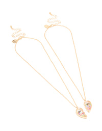Kids Gold Shaker Heart BFF Pendant Necklaces 2-Pack - link has visual effect only