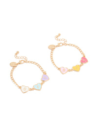 Kids Gold Pastel Best Friends Charm Bracelets 2-Pack - link has visual effect only