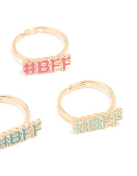 Kids Gold Drip Effect Best Friends Rings 6-Pack - link has visual effect only