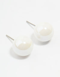 White Acrylic Ball Stud Earrings - link has visual effect only