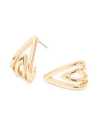 Gold Double V-Shape Hoop Earrings - link has visual effect only