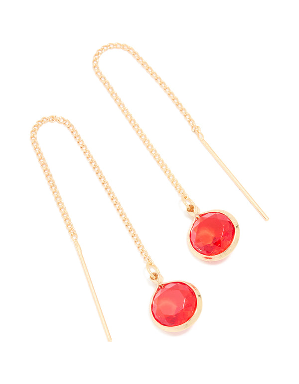 Gold Diamante Chain Drop Earrings