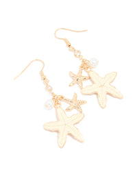 Gold Starfish Charm Earrings - link has visual effect only