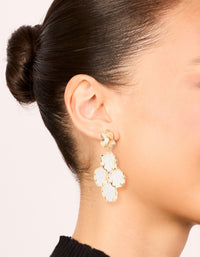 Gold Petal Drop Stud Earrings - link has visual effect only