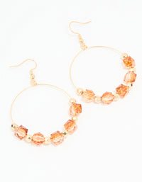 Gold Neutral Beaded Hoop Earrings - link has visual effect only