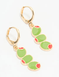 Gold Olive Huggie Earrings - link has visual effect only