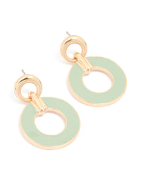 Sage Resin Circle Drop Earrings - link has visual effect only
