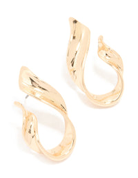 Gold Organic Flame Stud Earrings - link has visual effect only
