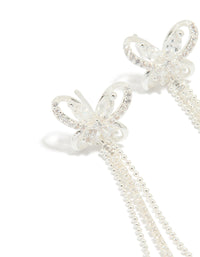 Silver Plated Cubic Zirconia Butterfly Drop Earrings - link has visual effect only