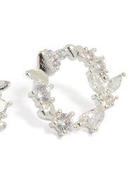 Silver Plated Cubic Zirconia Butterfly Wreath Earrings - link has visual effect only