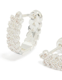 Silver Plated Cubic Zirconia Mini Vine Huggie Earrings - link has visual effect only