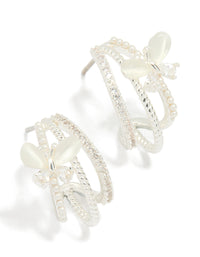 Silver Plated Pave Crystal Butterfly Jacket Earrings - link has visual effect only