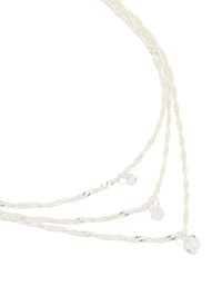 Silver Plated Round Cubic Zirconia Trio Layered Necklace - link has visual effect only