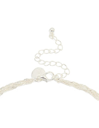 Silver Plated Round Cubic Zirconia Trio Layered Necklace - link has visual effect only